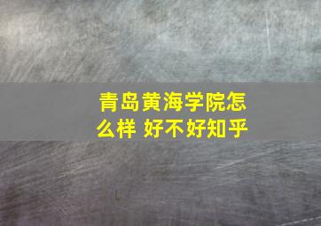 青岛黄海学院怎么样 好不好知乎